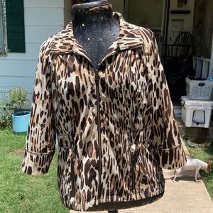 Zenergy by Chico's Brown Animal Print Jacket